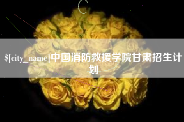 莒县中国消防救援学院甘肃招生计划