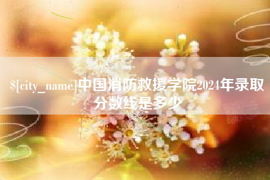 莒县中国消防救援学院2024年录取分数线是多少