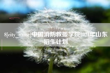 莒县中国消防救援学院2021年山东招生计划