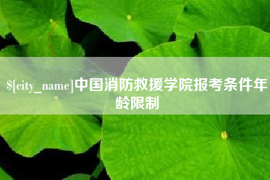 莒县中国消防救援学院报考条件年龄限制