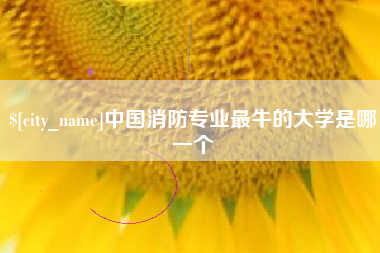 莒县中国消防专业最牛的大学是哪一个