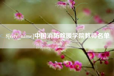 莒县中国消防救援学院教师名单