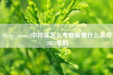 莒县中控证怎么考取需要什么条件2024年的