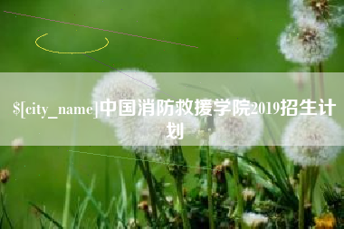 莒县中国消防救援学院2019招生计划